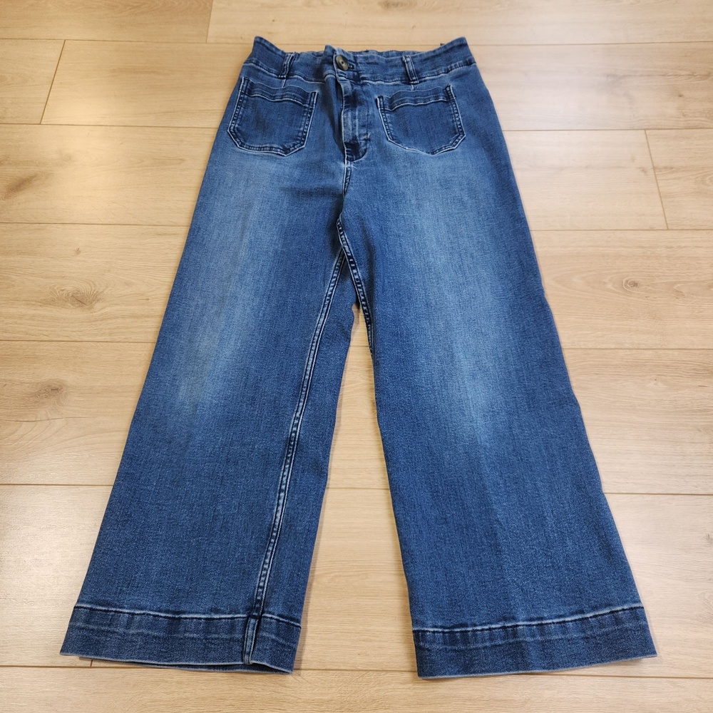 Pilcro The Skipper Jeans Womens 31x25 Blue High Rise Wide Leg Denim